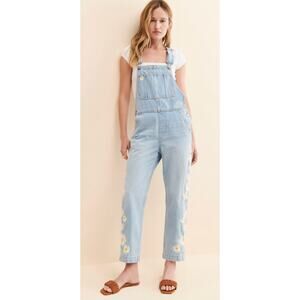 Driftwood Embroidered Daisy Overalls, Medium